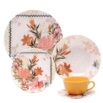 UNNI BUQUE TROPICAL APARELHO JANTAR/CHA C/ 20PCS (21856)