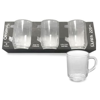 PAC10  CJ. CANECA LUVA/03 SAFIRA 225ML (25037)