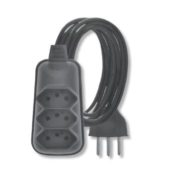 EXTENSAO BABY TRIPLA PP 5M 3X0,75 PRETA (25571)